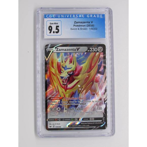 Zamazenta V Sword & Shield CGC 9.5 Gem Mint 139/202 Pokemon TCG 2020 Holo - Picture 1 of 12